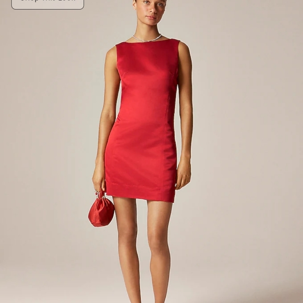 J Crew Collection scoopback mini dress in satin CP527 Size 16 NWT